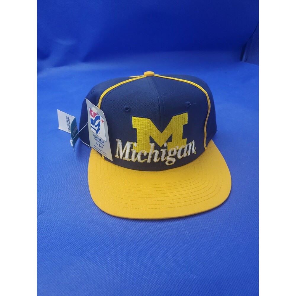 Vintage University of Michigan Wolverines  Pin Stripe Snapback Hat The Game